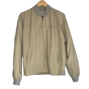 Vintage 80s Khaki Tan Brown Windbreaker Bomber Jacket Mens Large Normcore Retro